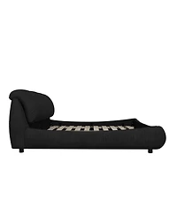 Streamdale Furniture Queen Upholstered Platform Bed with Padded Backrest