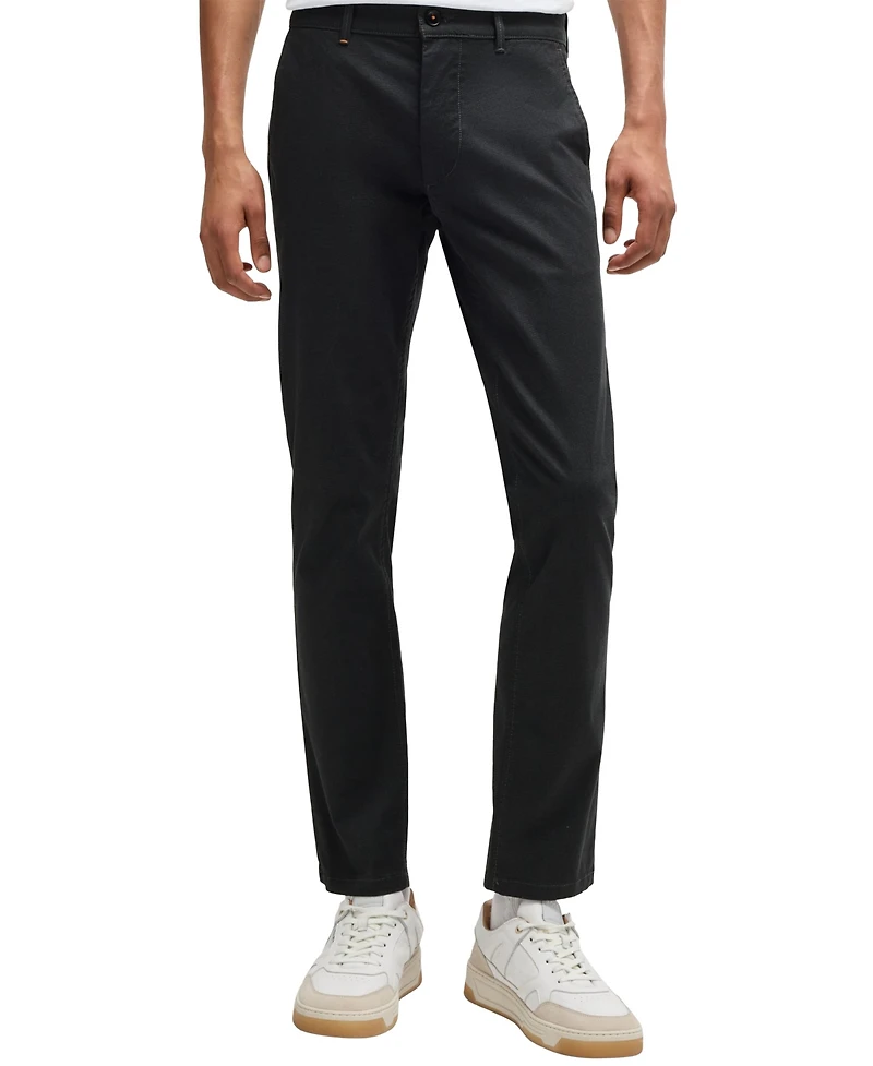 Boss by Hugo Boss Men's Slim-Fit Stretch-Cotton Trousers