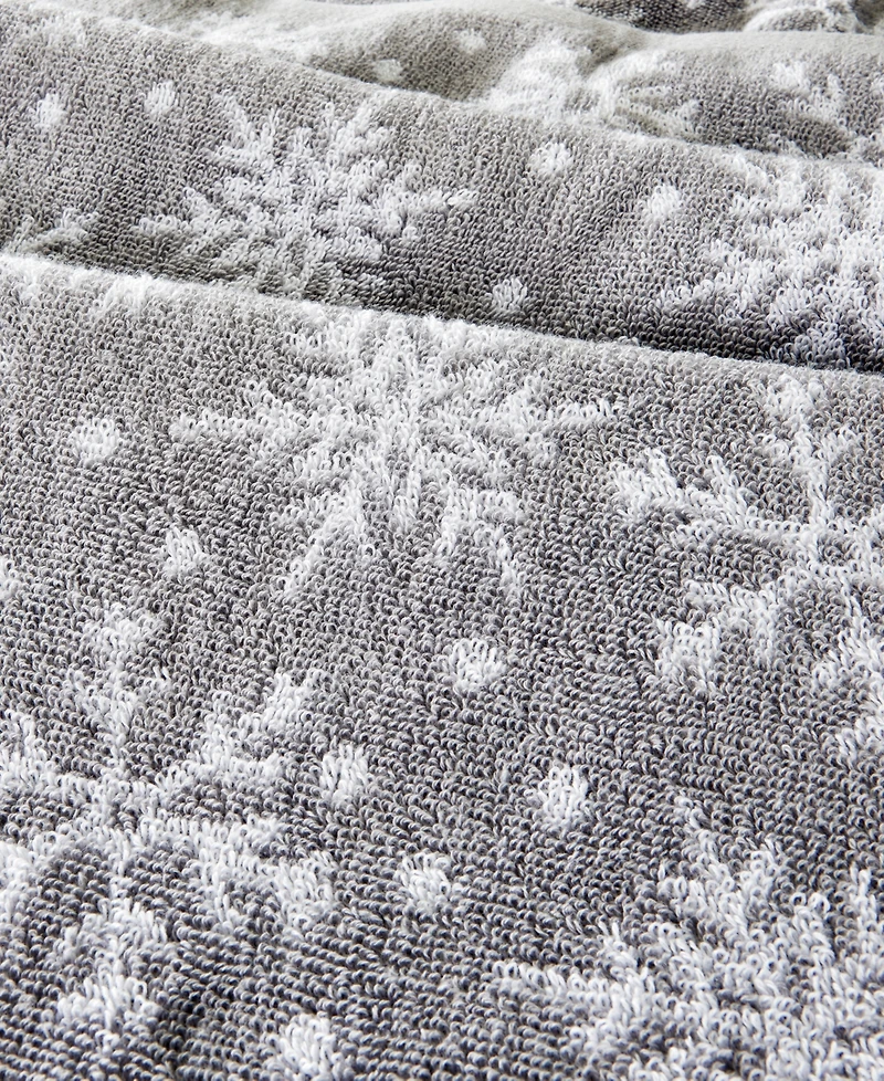 Skl Home Scattered Snowflakes Jacquard Cotton 2 Piece Hand Towel, 16" x 25"