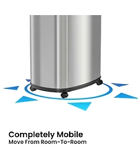 iTouchless Stainless Steel Oval Sensor Trash Can with Wheels and AbsorbX Odor Filter 13 Gallon Silver