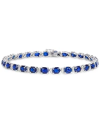 Effy Emerald (9-1/3 ct. t.w.) and Diamond (1/4 Tennis Bracelet 14k Gold (Also Available Brasilica by Sapphire)
