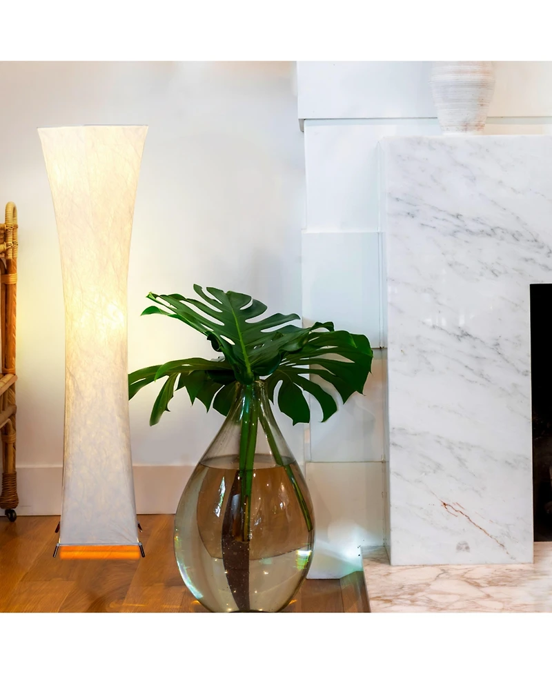 Harmony 54" Led Column Floor Lamp with Fabric Square Shade