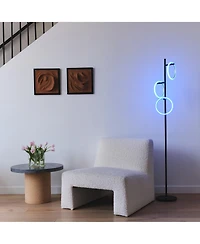 Saturn 66" Led Tree Floor Lamp with 3 Rgb Light Rings