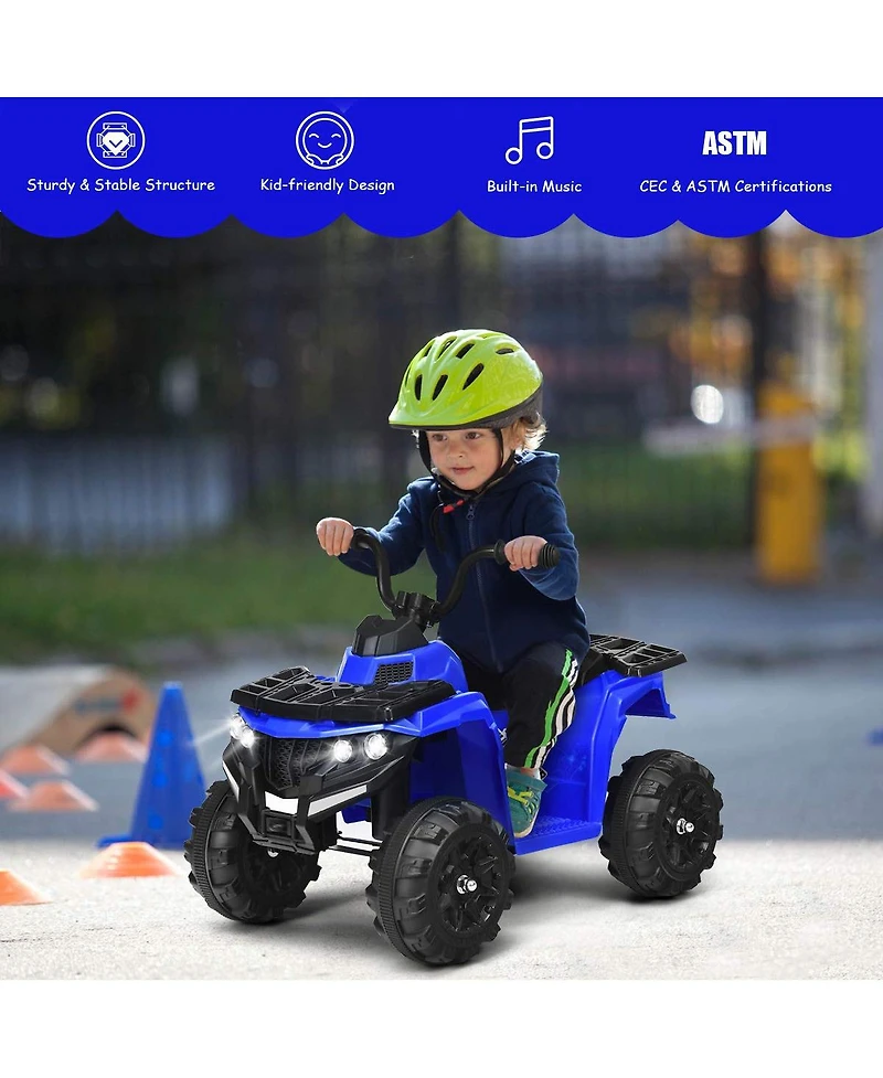 6V Battery Powered Kids Electric Ride on Atv-White