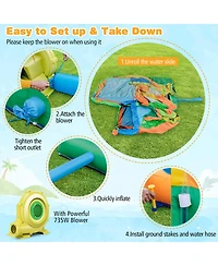 Vebreda Kids Inflatable Water Slide for Yard Lawn with 735W Blower