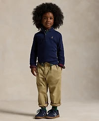 Polo Ralph Lauren Toddler and Little Boys Cotton Interlock Quarter-Zip Pullover shirt
