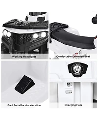 6V Battery Powered Kids Electric Ride on Atv-White