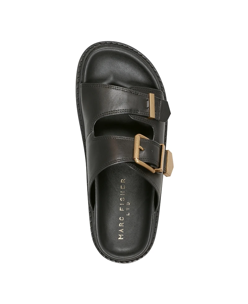 Marc Fisher Ltd Women's Amirra Slip On Casual Flat Sandals