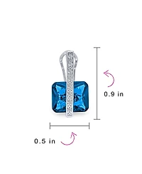 Bling Jewelry Art Deco Style Square Cubic Zirconia Rectangle Emerald Cut Cz Drop Earrings Rhodium Plated Omega Back