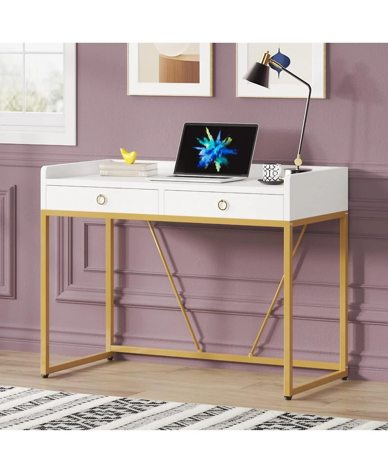Tribesigns 55" Industrial Executive Desk, Rustic Simple Computer Laptop Desk, Study Writing Table Business Workstation