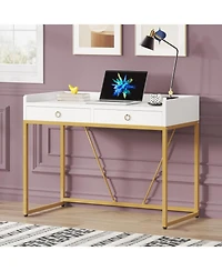 Tribesigns 55" Industrial Executive Desk, Rustic Simple Computer Laptop Desk, Study Writing Table Business Workstation