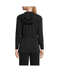 Lands' End Women's Cupro Long Sleeve Full Zip Tunic Hoodie