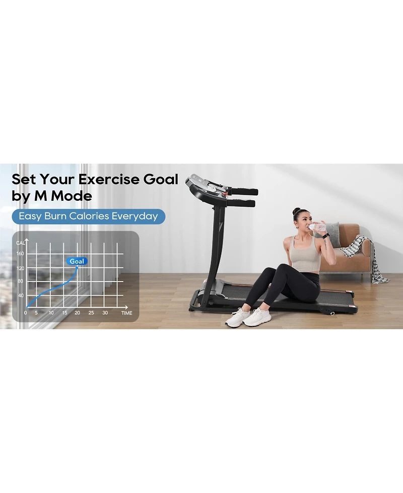 Streamdale Folding Treadmill with Pulse Sensor, 2.5 Hp, 300LBS Capacity