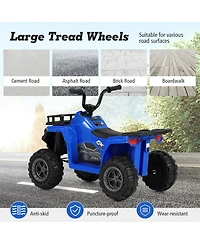 6V Kids Ride On Electric Atv with Led Headlights and MP3 Player-Blue