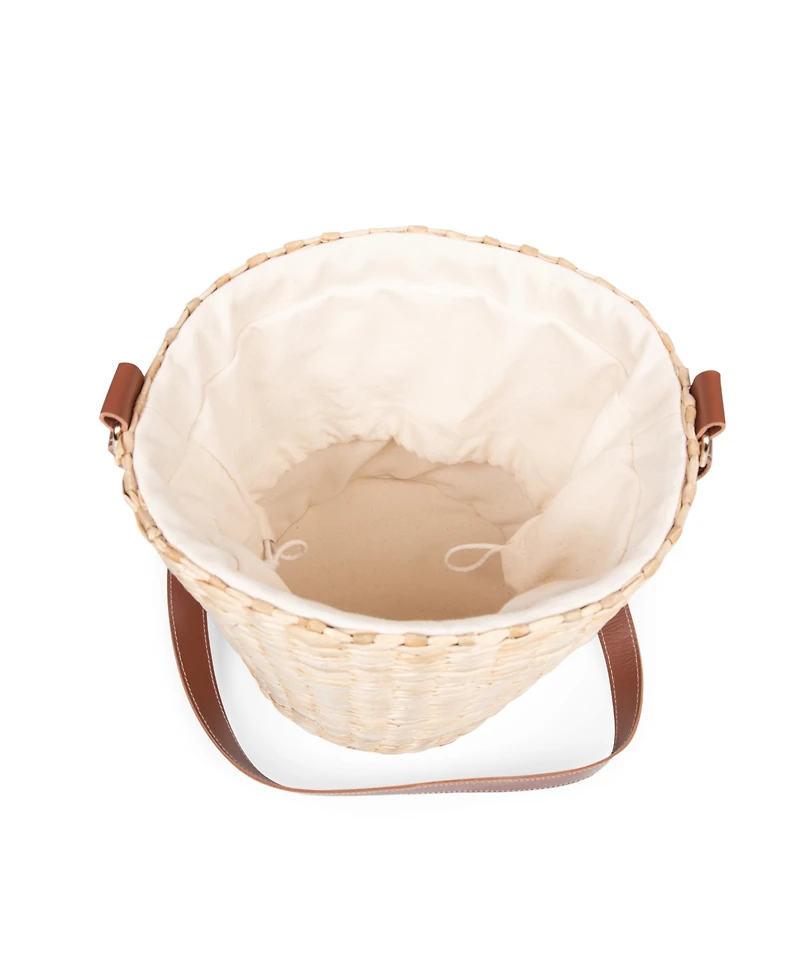 Picnic Time Palermo Rush Insulated Bucket Tote with Leather Straps