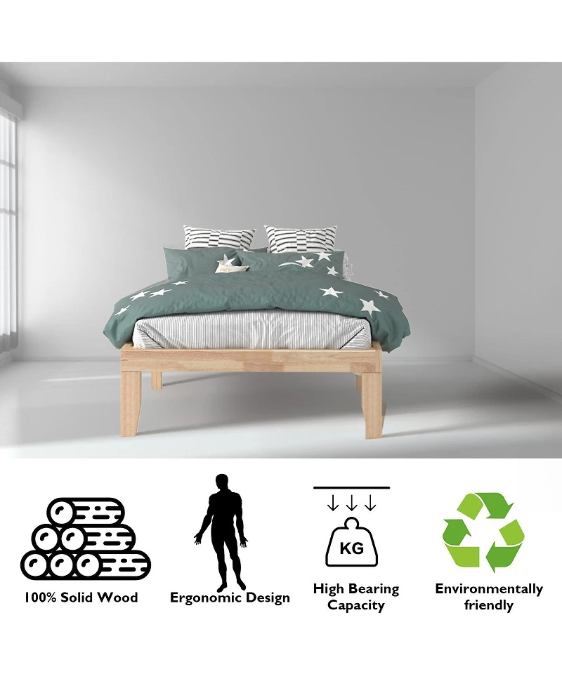 Gymax 14'' Twin Wooden Platform Bed Frame w/ Strong Slat Support Espresso