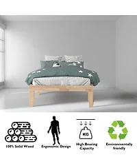 Gymax 14'' Twin Wooden Platform Bed Frame w/ Strong Slat Support Espresso