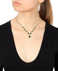 Effy Sapphire (4-3/8 ct. t.w.) and Diamond (1-2/3 ct. t.w.) Necklace in 14k White Gold, Created for Macy's (Also Available in Emerald)