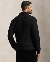 Polo Ralph Lauren Men's Big & Tall Cable-Knit Cotton Quarter-Zip Sweater