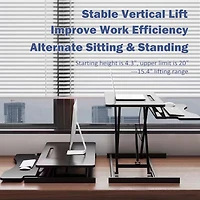 Streamdale 32" Height Adjustable Sit-to-Stand Desk Riser with Dual Monitors