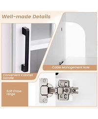 58" Fireplace Tv Stand with 1400W Electric Fireplace for TVs up to 65 Inches