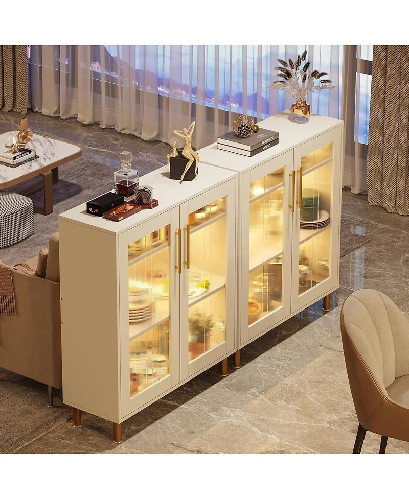 Tribesigns Shoe Cabinet with Acrylic Doors and Led Light
