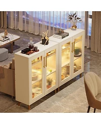 Tribesigns Shoe Cabinet with Acrylic Doors and Led Light