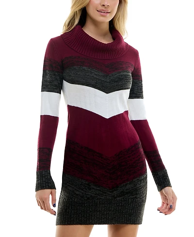 Bcx Juniors' Chevron-Print Sweater Dress