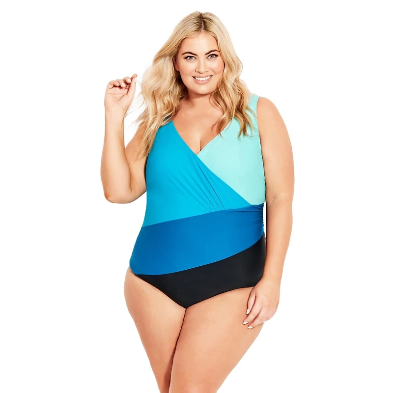 Avenue Plus Size Spliced 1 Piece