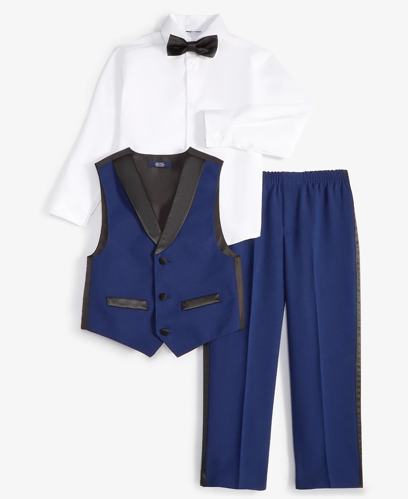 Nautica Toddler and Little Boys Tuxedo Vest 4-Piece Set