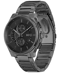 Hugo Boss Men's Peak 2.0 Quartz Chrono Ionic Plated Black Steel Watch 45mm