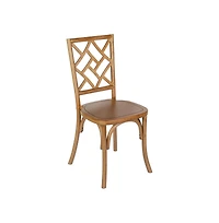 Merrick Lane Mara Solid Wood Dining Chair With Stackable Design, Ornate Seat Back Accenting, And Elegant Finish