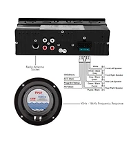 Pyle Bluetooth Marine Receiver Stereo & Speaker Kit, Hands-Free Calling, Wireless Streaming, MP3/Usb/Sd Readers, Am/Fm Radio, (4) 6.5” Waterpro