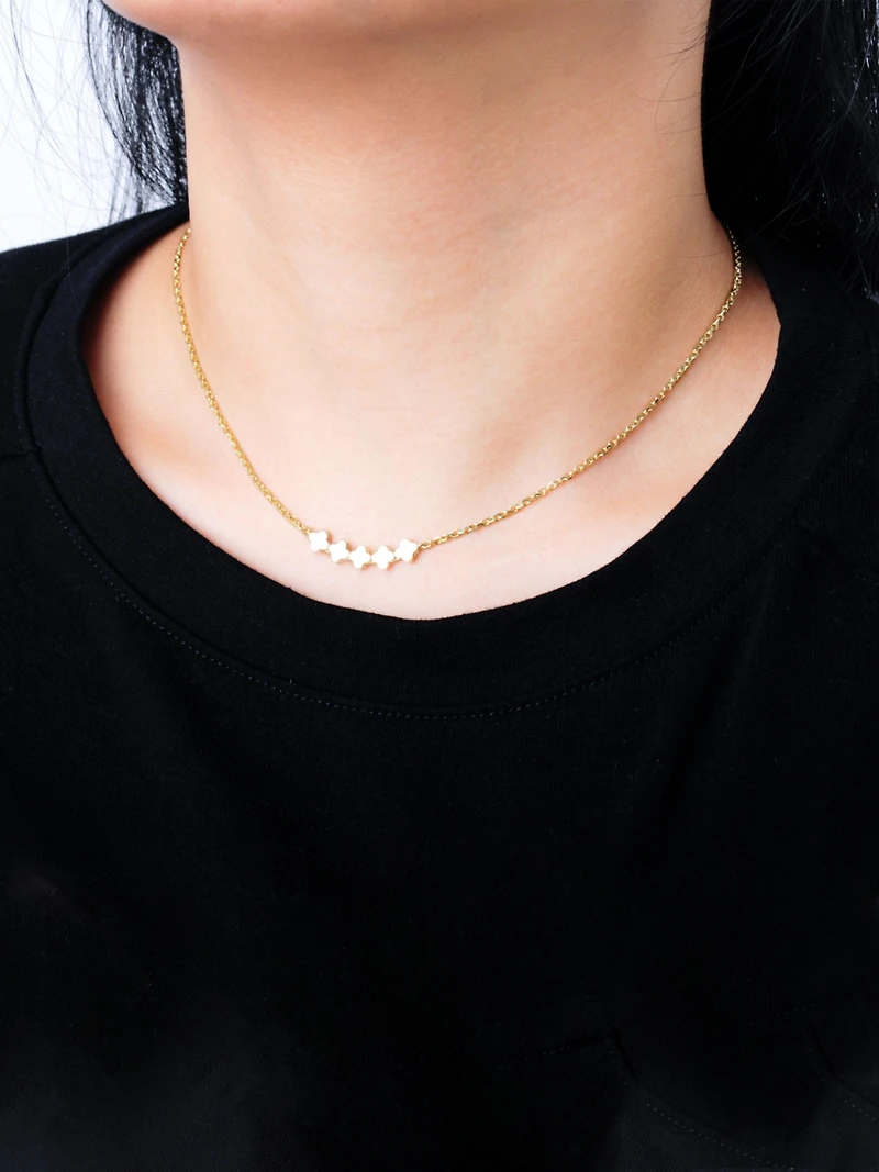 Devata Clover Chain Necklace in 14K Gold, 16 in adj to 18 in, approx. 4.3 grams
