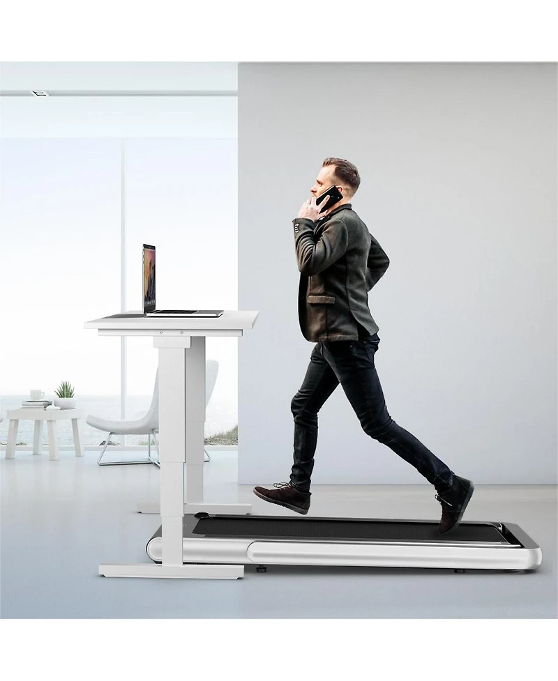 4.75HP 2 In 1 Folding Treadmill with Remote App Control-Silver