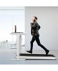 4.75HP 2 In 1 Folding Treadmill with Remote App Control-Silver
