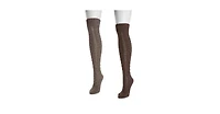 Muk Luks Women's Slouch Knit Cable (2 Pair Pack)
