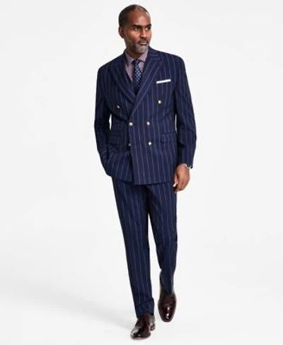 Tayion Collection Mens Pinstriped Double Breasted Suit Separate
