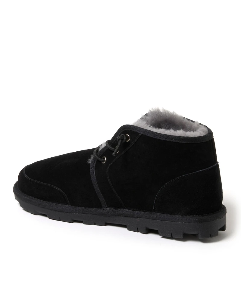 Dearfoams Men's Fireside by Shepparton Lace Up Shearling Bootie