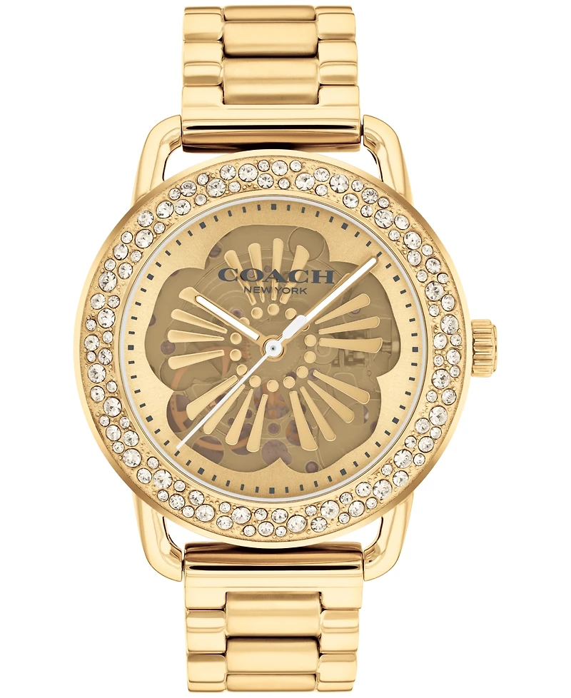 Coach Women's Cruiser Automatic Gold-Tone Stainless Steel Bracelet Watch 37mm
