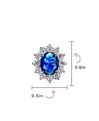 Bling Jewelry Classic Cubic Zirconia Cz Halo Crown Oval Stud Clip On Earrings Non Pierced Ears