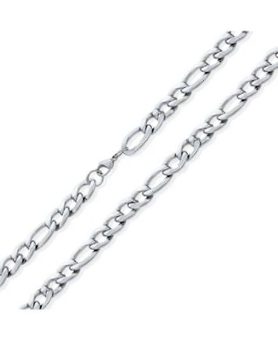 Bling Jewelry Heavy Solid Strong Shiny Figaro Chain Necklace Link Gold Plated Stainless Steel 11MM