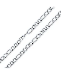 Bling Jewelry Heavy Solid Strong Shiny Figaro Chain Necklace Link Gold Plated Stainless Steel 11MM
