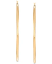 Polished Tube Extra-Large Hoop Earrings in 14k Gold-Plated Sterling Silver, 80mm