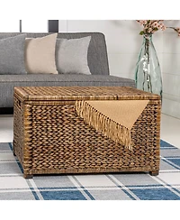 Jonathan Y Anada Handwoven Wicker Weave Storage Trunk