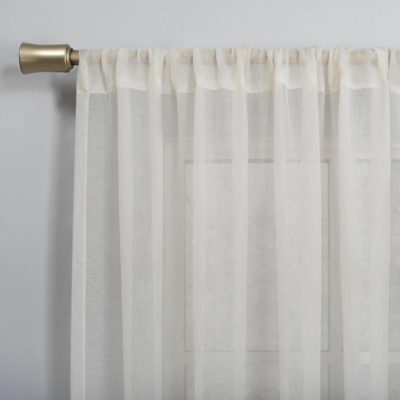 Silvia Crushed Texture Semi-Sheer Rod Pocket Curtain Panel