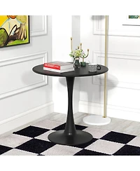 Skonyon 31.5 Inch Round Dining Table with Anti-Slip Pp Ring-Black