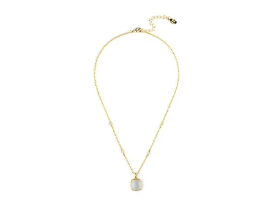 Rivka Friedman Mother of Pearl Cabochon Pendant with Cz Chain