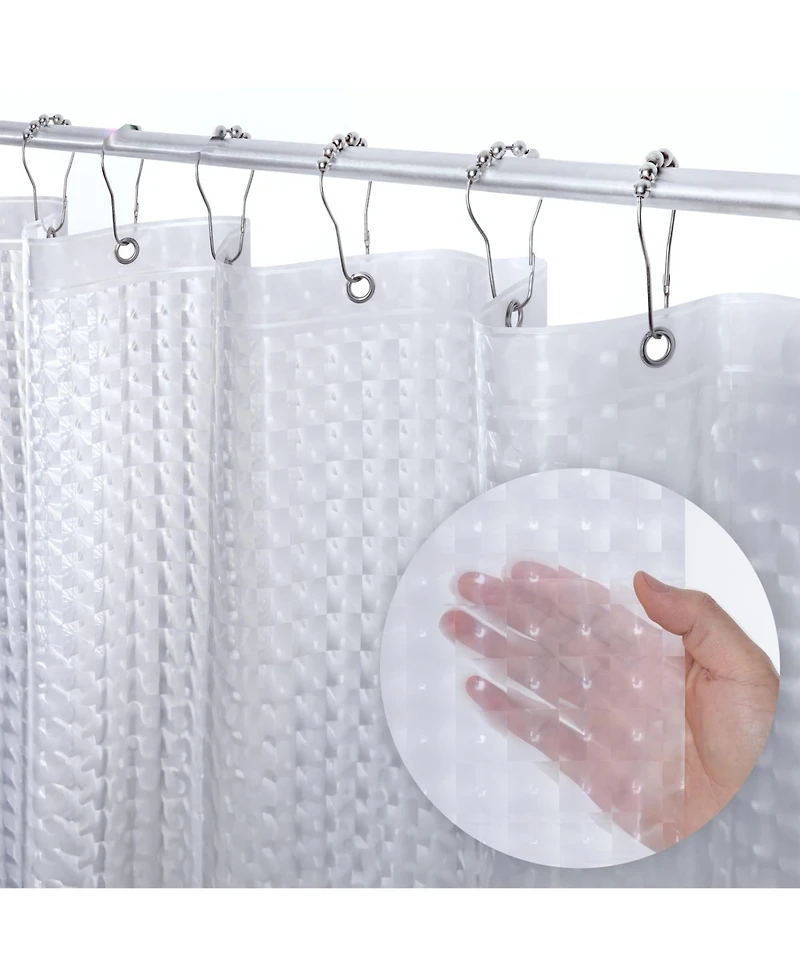 72" W x H 3D Clear Pebble 8G Heavy Duty Peva Shower Curtain