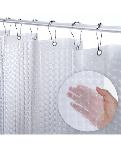 72" W x H 3D Clear Pebble 8G Heavy Duty Peva Shower Curtain